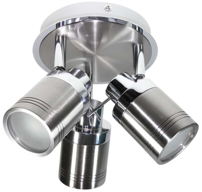 Chrome ceiling mounted 3 arm spot light