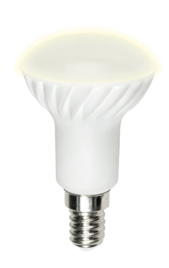 White plastic reflector bulb with screw cap