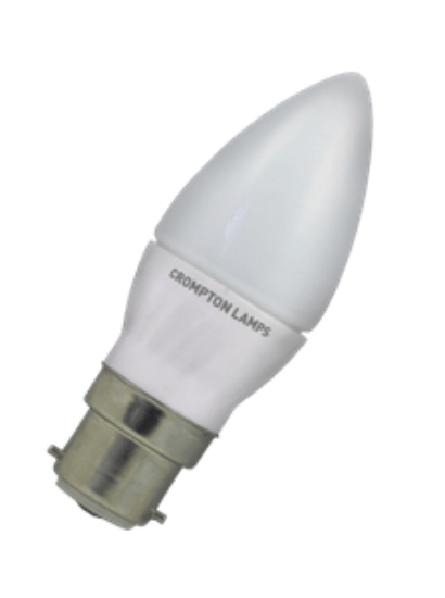 Candle shaped LED bulb with bayonet cap