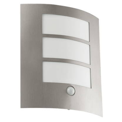 Outdoor wall light with stainless steel body and movement sensor