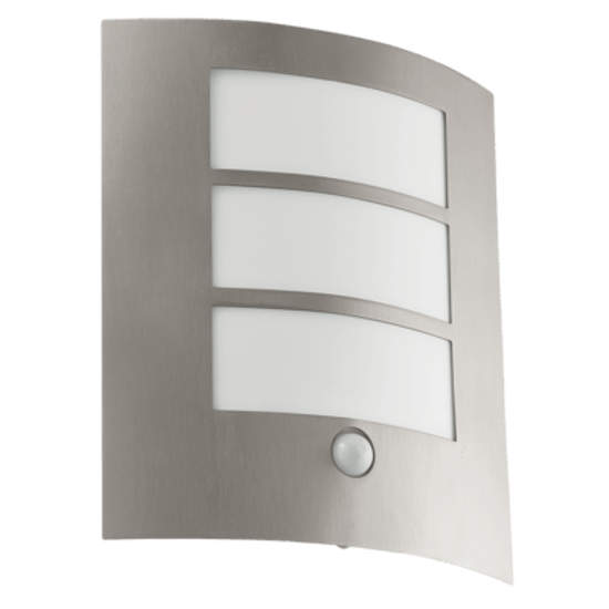 Outdoor wall light with stainless steel body and movement sensor