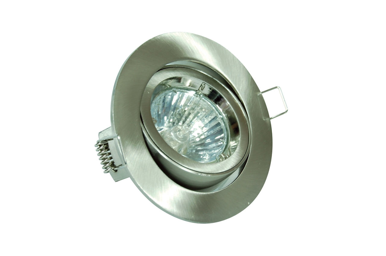 GU10 Diecast Tilt Downlight in Satin Chrome DGGS K Lighting Supplies
