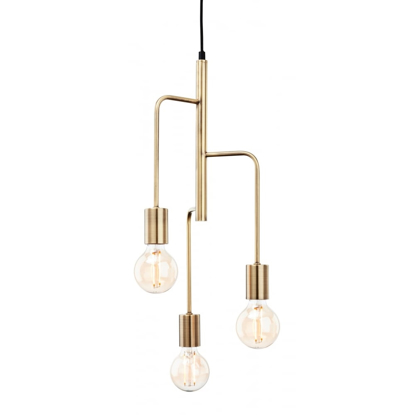 3 arm pendant light in antique brass