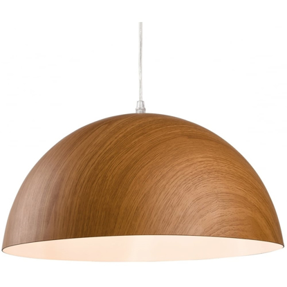 Large oak effect pendant light