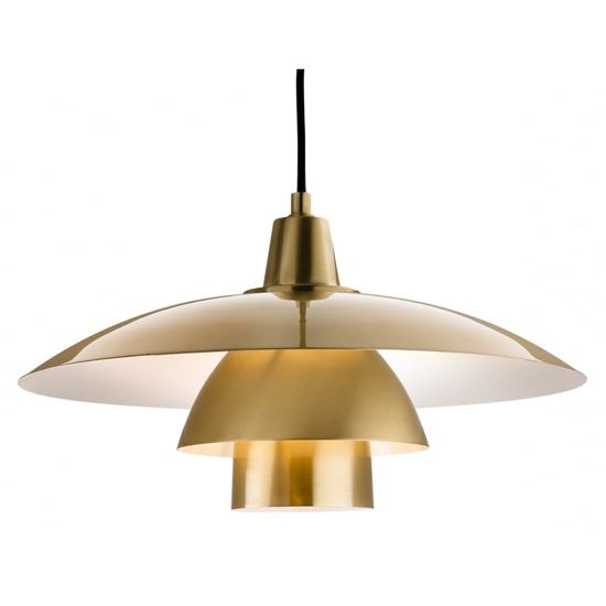3 layer ceiling light in brushed brass