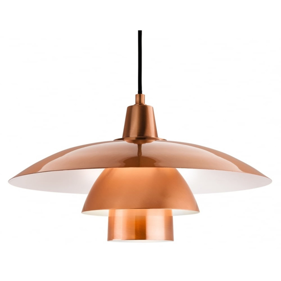 3 layer ceiling light in brushed copper