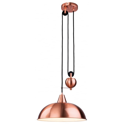 Brushed copper adjustable pendant ceiling light