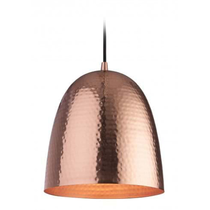 Funky style pendant light in copper ribbed finish