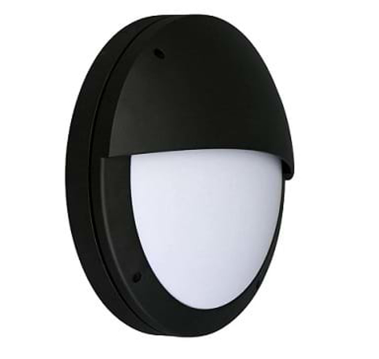 Black wall light with eyelid front