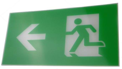 Running man left legend for exit sign