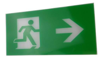 Running man right legend for exit sign