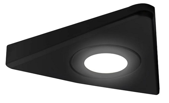 Matt black triangular cabinet light