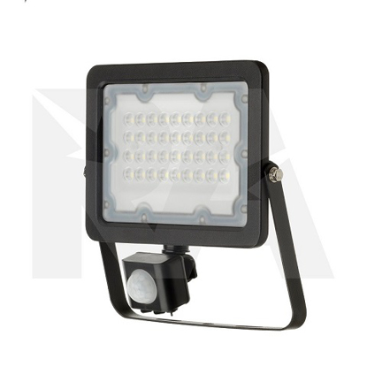 Black LED floodlight with sensor