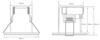 Line drawings of product with dimensions