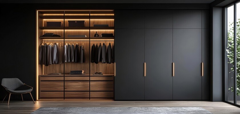 Lights in wardrobe
