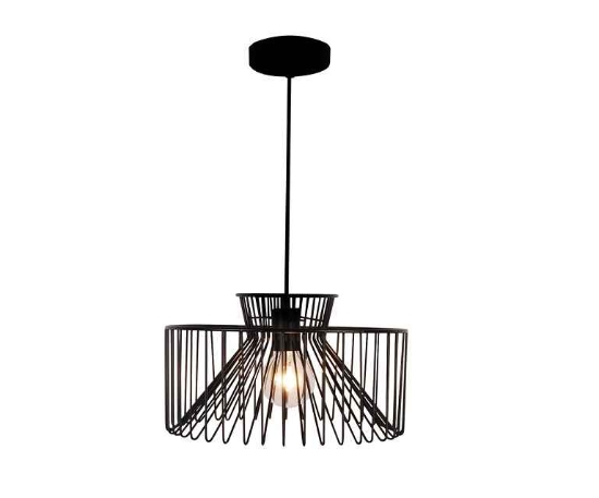 Black caged pendant light