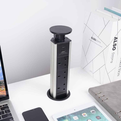 Picture of PowerTech Pull-Up Socket Module Black SY8192BK