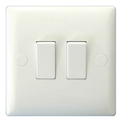 Picture of Varilight Polar White 2-Gang 2-Way Rocker Switch XO2W