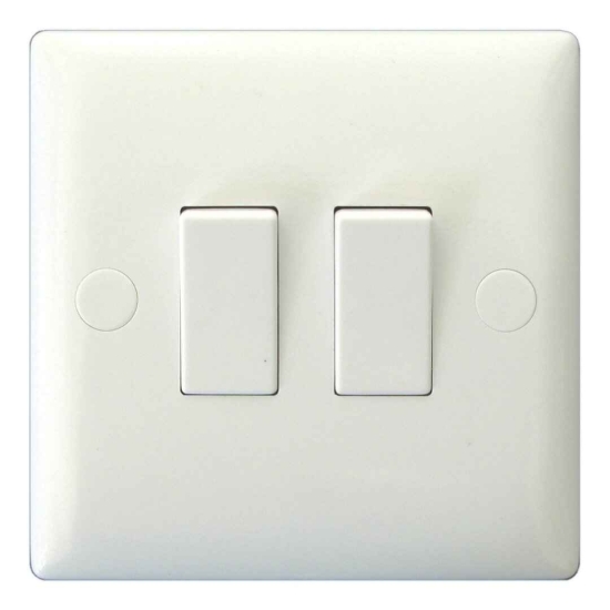 Picture of Varilight Polar White 2-Gang 2-Way Rocker Switch XO2W