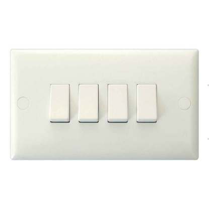 Picture of Varilight Polar White 4-Gang 2-Way Rocker Switch XO9W