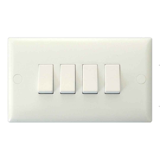 Picture of Varilight Polar White 4-Gang 2-Way Rocker Switch XO9W