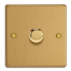 Picture of Varilight V-Pro Brushed Brass 1-Gang 2-Way Rotary LED Dimmer  1x 0-120W JDEP401.BB