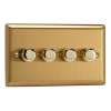 Picture of Varilight V-Pro Brushed Brass 4-Gang 2-Way Rotary LED Dimmer 4x 0-120W JBDP254