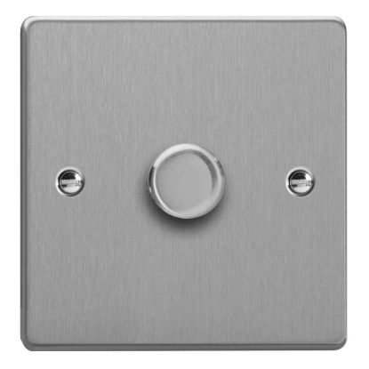 Picture of Varilight V-Pro Brushed Steel 1-Gang 2-Way Rotary LED Dimmer  1x 0-120W JDEP401.BS
