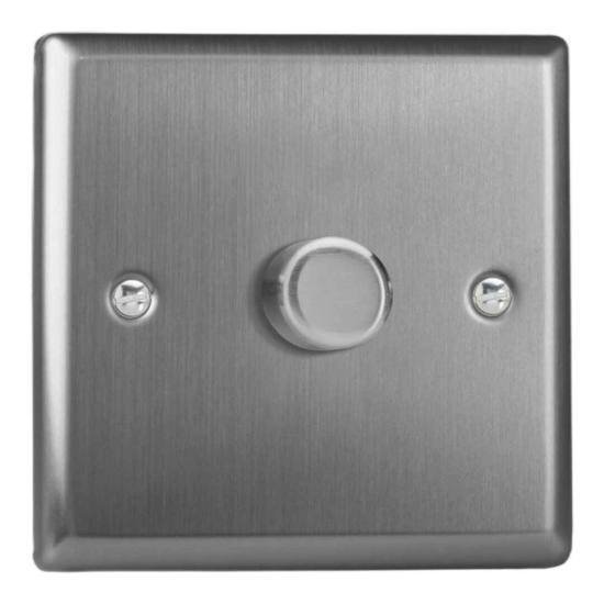 Picture of Varilight V-Pro Brushed Steel 1-Gang 2-Way Rotary LED Dimmer 1x 0-120W JTP401
