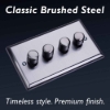 Picture of Varilight V-Pro Brushed Steel 4-Gang 2-Way Rotary LED Dimmer  4x 0-120W JTDP254
