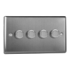 Picture of Varilight V-Pro Brushed Steel 4-Gang 2-Way Rotary LED Dimmer  4x 0-120W JTDP254