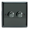 Picture of Varilight V-Pro Iridium Black 2-Gang 2-Way Rotary LED Dimmer 2x 0-120W JIP252