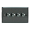 Picture of Varilight V-Pro Iridium Black 4-Gang 2-Way Rotary LED Dimmer 4x 0-120W JIDP254