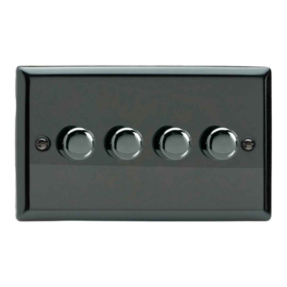 Picture of Varilight V-Pro Iridium Black 4-Gang 2-Way Rotary LED Dimmer 4x 0-120W JIDP254