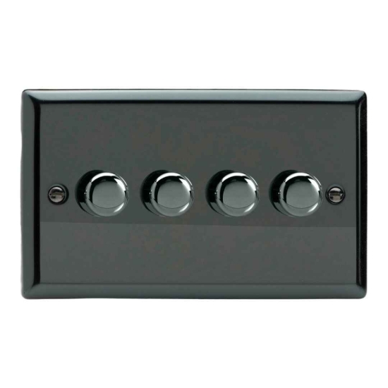 Picture of Varilight V-Pro Iridium Black 4-Gang 2-Way Rotary LED Dimmer 4x 0-120W JIDP254