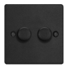 Picture of Varilight V-Pro Matt Black 2-Gang 2-Way Rotary LED Dimmer 2x 0-120W JDEP252.MB