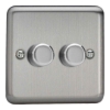 Picture of Varilight V-Pro Matt Chrome 2-Gang 2-Way Rotary LED Dimmer 2x 0-120W JSP252