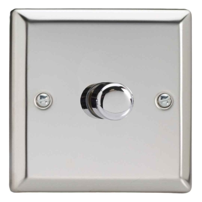 Picture of Varilight V-Pro Mirror Chrome 1-Gang 2-Way Rotary LED Dimmer 1x 0-120W JCP401