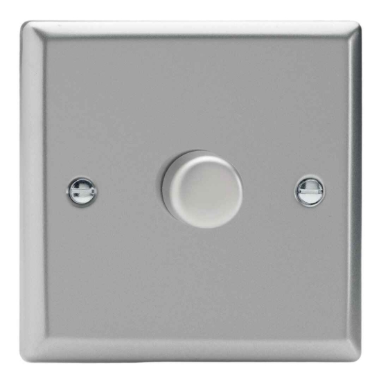 Picture of Varilight V-Pro Satin Chrome 1-Gang 2-Way Rotary LED Dimmer 1x 0-120W JNP401