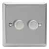 Picture of Varilight V-Pro Satin Chrome 2-Gang 2-Way Rotary LED Dimmer 2x 0-120W JNP252