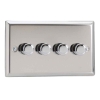 Picture of Varilight V-Pro Mirror Chrome 4-Gang 2-Way Rotary LED Dimmer  4x 0-120W JCDP254