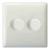 Picture of Varilight V-Pro Polar White 2-Gang 2-Way Rotary LED Dimmer  2x 0-120W JOP252W