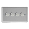 Picture of Varilight V-Pro Satin Chrome 4-Gang 2-Way Rotary LED Dimmer 4x 0-120W JNDP254