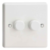Picture of Varilight V-Pro White 2-Gang 2-Way Rotary LED Dimmer  2x 0-120W JQP252W