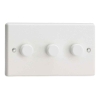 Picture of Varilight V-Pro White 3-Gang 2-Way Rotary LED Dimmer 3x 0-120W JQDP303W