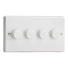 Picture of Varilight V-Pro White 4-Gang 2-Way Rotary LED Dimmer 4x 0-120W JQDP254W