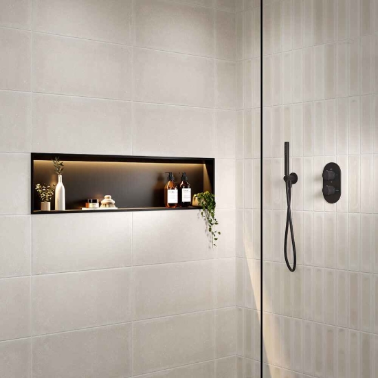Picture of Linear LED Shower Niche Box in Black 300x1200mm SY5100BL-L