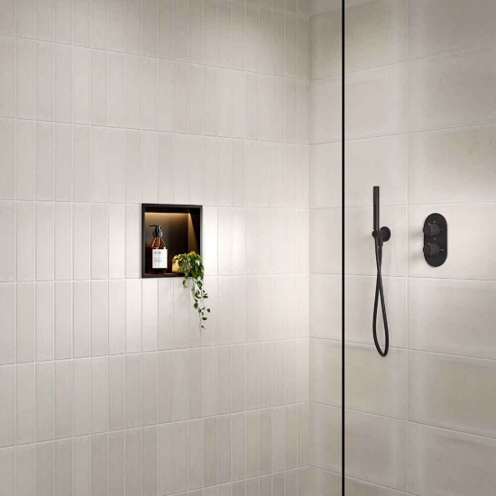 Picture of Linear LED Shower Niche Box in Black 300x300mm SY5100BL-S